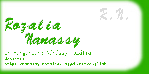rozalia nanassy business card