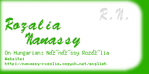 rozalia nanassy business card